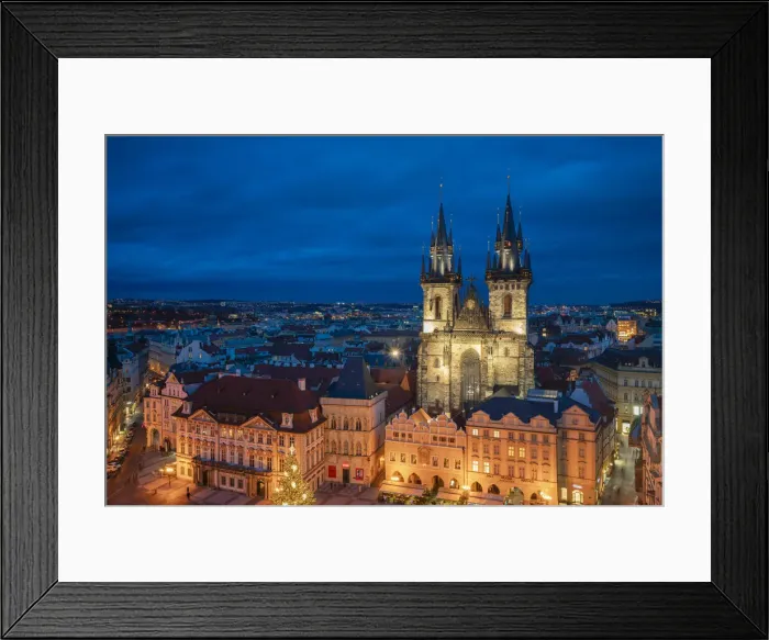 Framed Print : Illuminated Church of Our Lady before Tyn in city at twilight, Old Town of Prague, Prague, Bohemia, Czech Republic Framed Print : Illuminated Church of Our Lady before Tyn in city at twilight, Old Town of Prague, Prague, Bohemia, Czech Republic