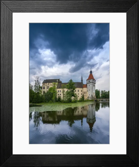 Framed Print : Reflection of Blatna Castle in pond, Blatna, Strakonice District, South Bohemian Region, Czech Republic Framed Print : Reflection of Blatna Castle in pond, Blatna, Strakonice District, South Bohemian Region, Czech Republic