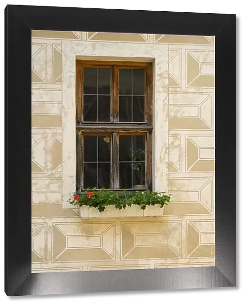 Detail of window at Blatna Castle, Blatna, Strakonice District, South Bohemian Region, Czech Republic
