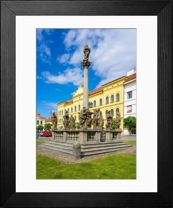 Framed Print : Marian column on Alsovo namesti, Pisek, South Bohemian Region, Czech Republic Framed Print : Marian column on Alsovo namesti, Pisek, South Bohemian Region, Czech Republic