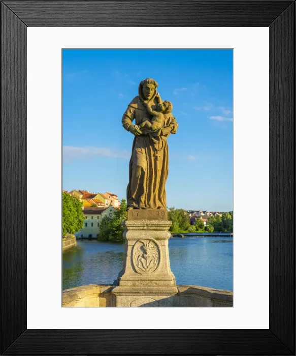 Framed Print : Saint Anthony of Padua sculpture on Pisek Stone Bridge which is the oldest stone bridge in the Czech Republic, Pisek, South Bohemian Region, Czech Republic Framed Print : Saint Anthony of Padua sculpture on Pisek Stone Bridge which is the oldest stone bridge in the Czech Republic, Pisek, South Bohemian Region, Czech Republic
