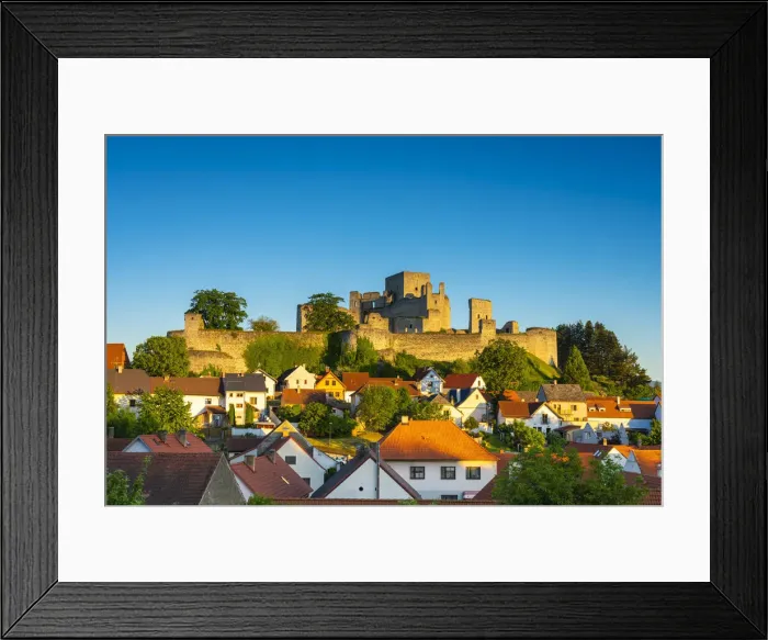 Framed Print : Ruins of Rabi castle against clear sky at sunset, Rabi, Klatovy District, Plzen Region, Czech Republic Framed Print : Ruins of Rabi castle against clear sky at sunset, Rabi, Klatovy District, Plzen Region, Czech Republic
