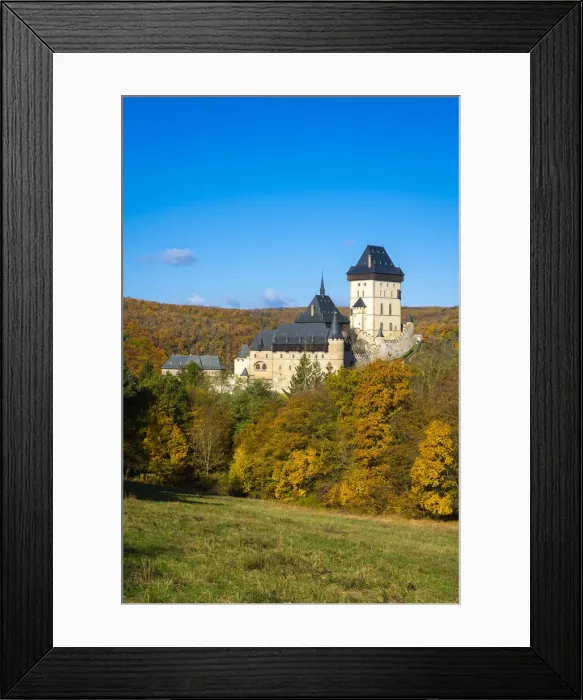 Framed Print : Karlstejn Castle against blue sky, Karlstejn, Beroun District, Central Bohemian Region, Czech Republic Framed Print : Karlstejn Castle against blue sky, Karlstejn, Beroun District, Central Bohemian Region, Czech Republic