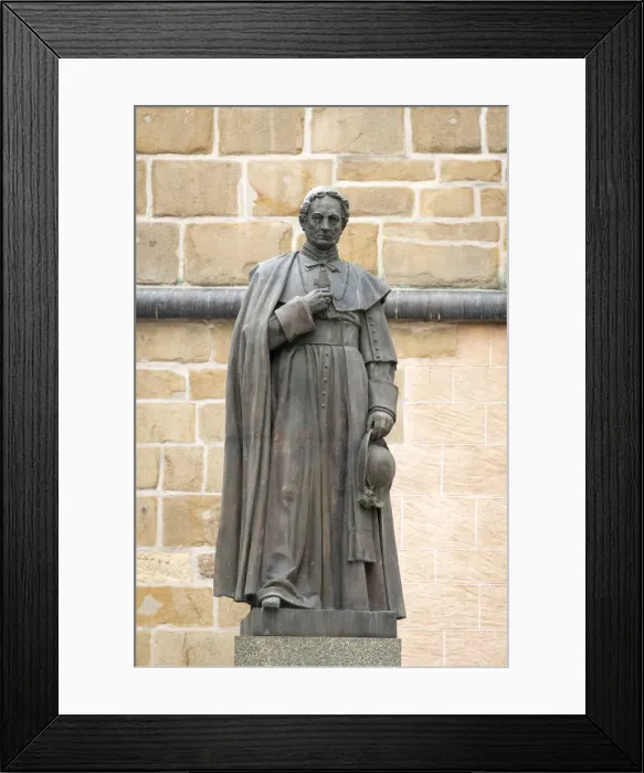 Framed Print : Statue of Jan Valerian Jirsik against wall, Ceske Budejovice, South Bohemian Region, Czech Republic Framed Print : Statue of Jan Valerian Jirsik against wall, Ceske Budejovice, South Bohemian Region, Czech Republic