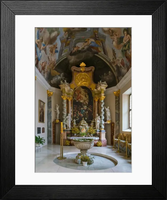 Framed Print : Sculptures and painting at altar in Cathedral of St. Nicholas, Ceske Budejovice, South Bohemian Region, Czech Republic Framed Print : Sculptures and painting at altar in Cathedral of St. Nicholas, Ceske Budejovice, South Bohemian Region, Czech Republic