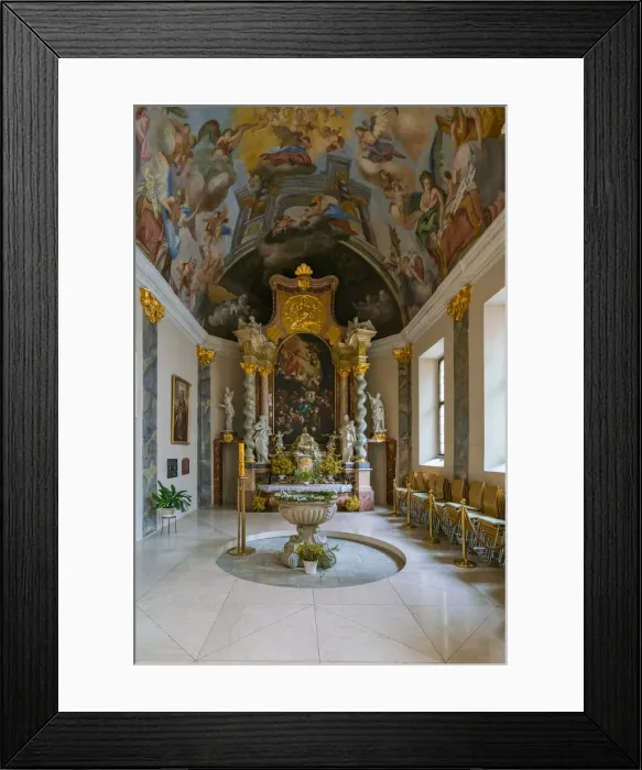 Framed Print : Sculptures and painting at altar in Cathedral of St. Nicholas, Ceske Budejovice, South Bohemian Region, Czech Republic Framed Print : Sculptures and painting at altar in Cathedral of St. Nicholas, Ceske Budejovice, South Bohemian Region, Czech Republic
