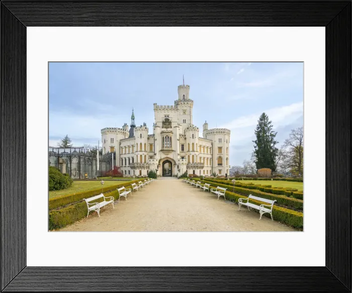 Framed Print : Facade of The State Chateau of Hluboka against sky, Hluboka nad Vltavou, South Bohemian Region, Czech Republic Framed Print : Facade of The State Chateau of Hluboka against sky, Hluboka nad Vltavou, South Bohemian Region, Czech Republic