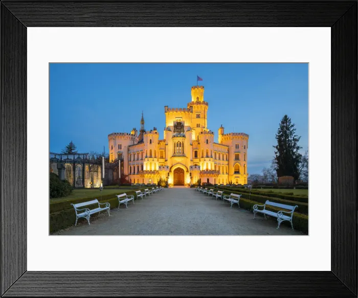Framed Print : Facade of The State Chateau of Hluboka at twilight, Hluboka nad Vltavou, South Bohemian Region, Czech Republic Framed Print : Facade of The State Chateau of Hluboka at twilight, Hluboka nad Vltavou, South Bohemian Region, Czech Republic