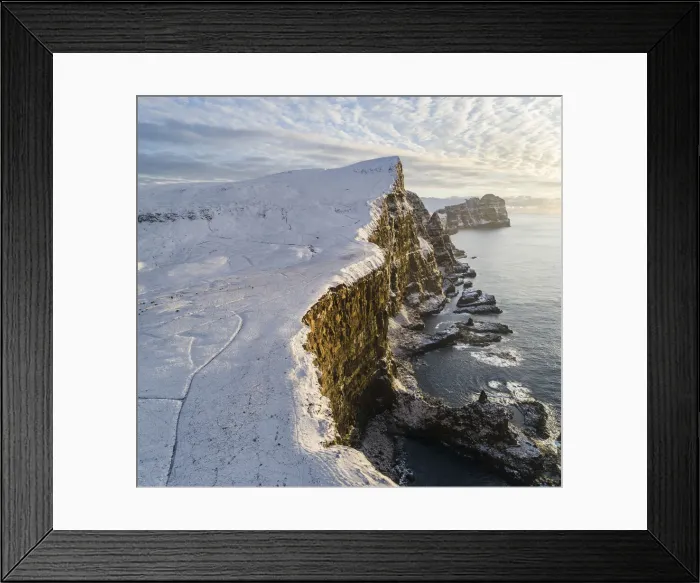 Framed Print : The huge cliffs at Eggjarnar, south of the village of Vagur. Island of Suðuroy. Faroe Islands Framed Print : The huge cliffs at Eggjarnar, south of the village of Vagur. Island of Suðuroy. Faroe Islands
