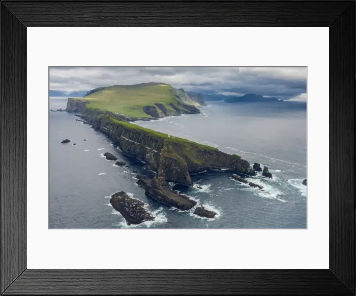 Framed Print : The island of Mykines seen from the helicopter. Faroe Islands Framed Print : The island of Mykines seen from the helicopter. Faroe Islands