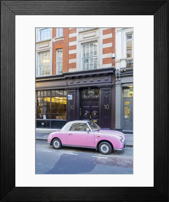 Framed Print : Nissan Figaro car in Covent Garden, London, England, UK