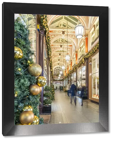 Burlington Arcade christmas decorations, Piccadilly, London, England, UK