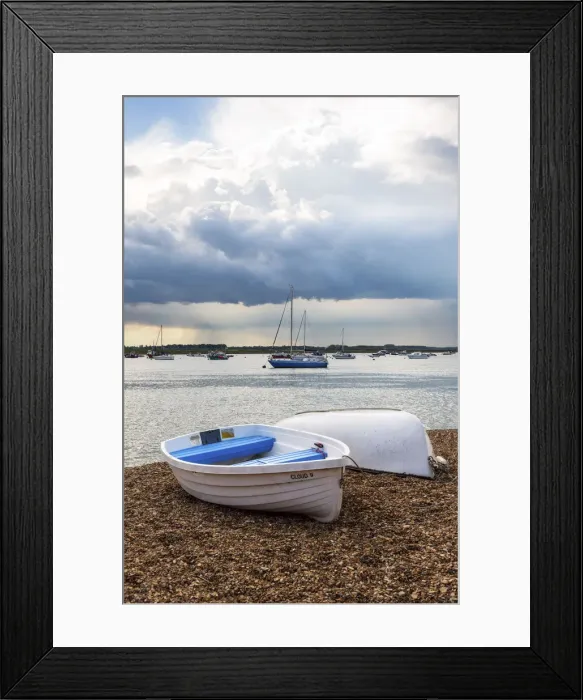 Framed Print : Boats at Bawdsey beach, Suffolk, England