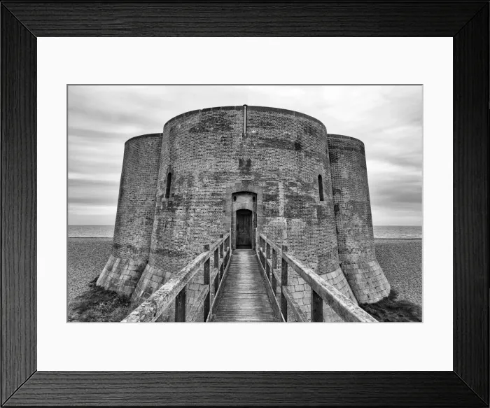 Framed Print : Martello Tower, the largest and most northerly of the chain of towers put up by the Board of Ordnance to keep out Napoleon, Aldeburgh, Suffolk, England