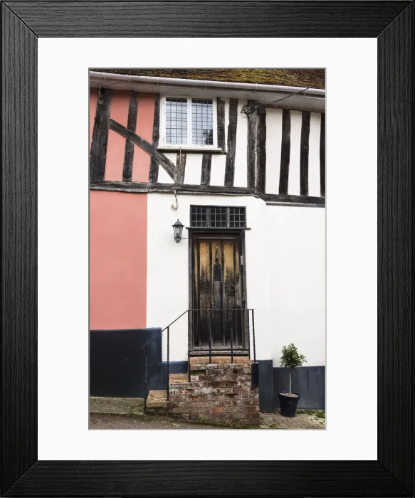 Framed Print : Timber framed medieval buildings in Lavenham, Suffolk, England Framed Print : Timber framed medieval buildings in Lavenham, Suffolk, England