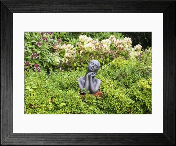 Framed Print : Christine Baxters sculpture Sunworshipper at Borde Hill Garden, Sussex, England Framed Print : Christine Baxters sculpture Sunworshipper at Borde Hill Garden, Sussex, England