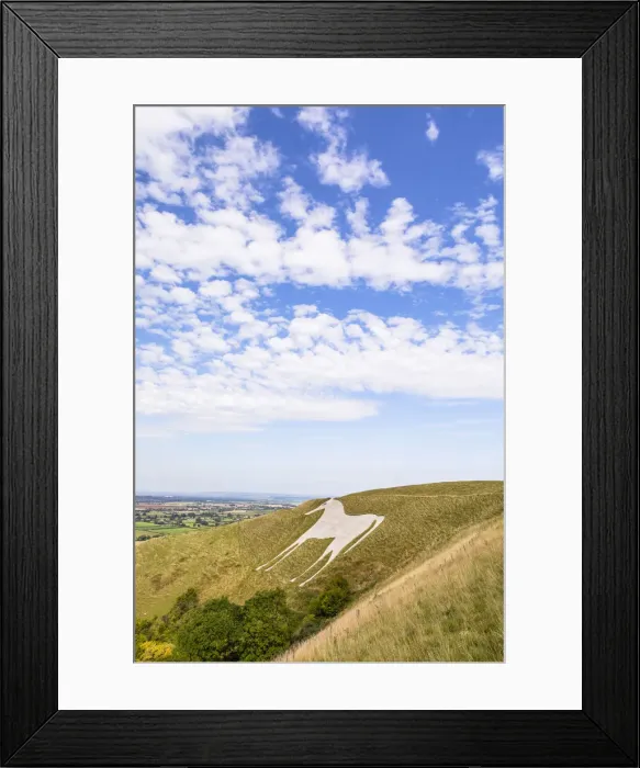 Framed Print : Bratton Camp & White Horse, Bratton, Westbury, Wiltshire, England, United Kingdom