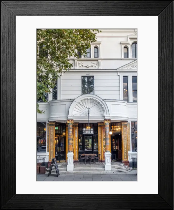 Framed Print : UK, England, London, Exterior entrance doorway to a 19th Century traditional London pub and hotel. Door of the The Warrington Hotel in Maida Vale Framed Print : UK, England, London, Exterior entrance doorway to a 19th Century traditional London pub and hotel. Door of the The Warrington Hotel in Maida Vale