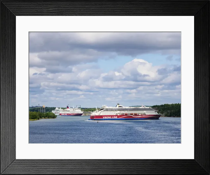 Framed Print : Viking Line Ferry Cruise Ships at the port in Mariehamn, Aland Islands, Finland Framed Print : Viking Line Ferry Cruise Ships at the port in Mariehamn, Aland Islands, Finland
