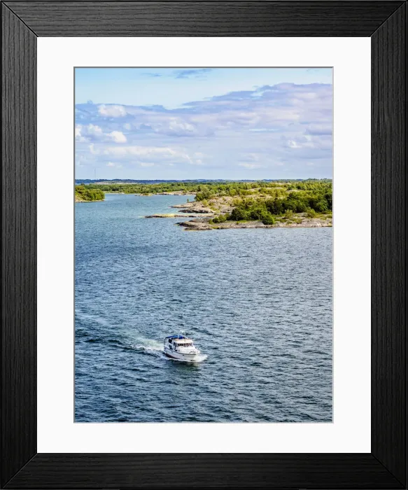 Framed Print : Motorboat by the Aland Islands, Finland Framed Print : Motorboat by the Aland Islands, Finland
