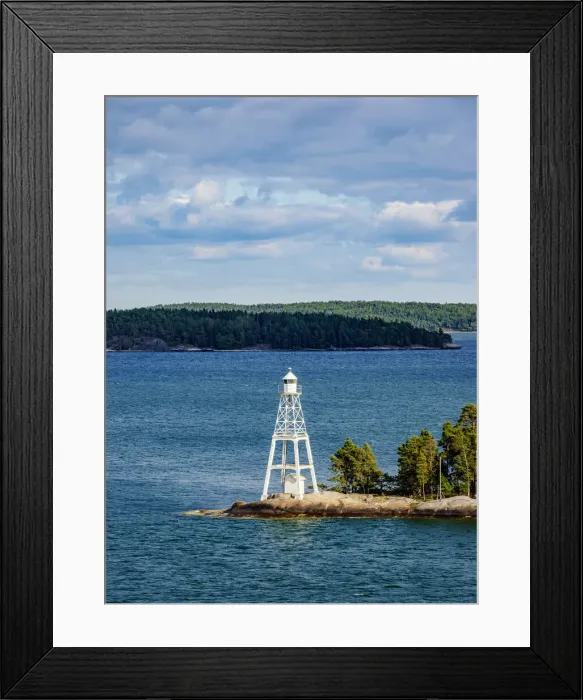 Framed Print : Small lighthouse at the waterway to Turku, Finland Framed Print : Small lighthouse at the waterway to Turku, Finland