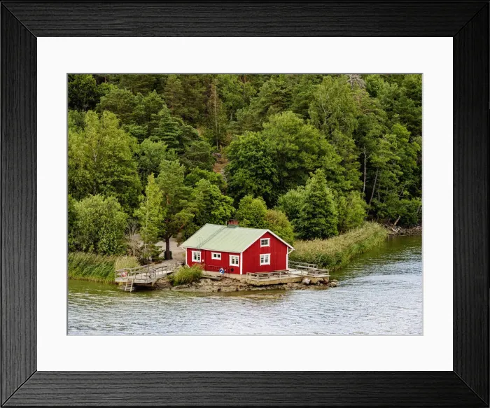 Framed Print : Traditional red house on the coast, Turku, Finland Framed Print : Traditional red house on the coast, Turku, Finland