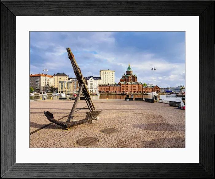 Framed Print : Pohjoissatama Harbour and Uspenski Cathedral, Helsinki, Uusimaa County, Finland Framed Print : Pohjoissatama Harbour and Uspenski Cathedral, Helsinki, Uusimaa County, Finland