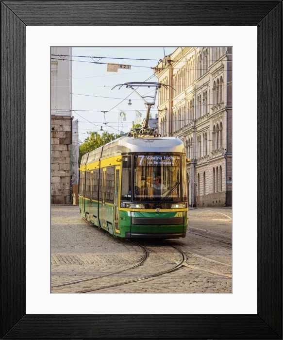 Framed Print : Tram at the Senate Square, Helsinki, Uusimaa County, Finland Framed Print : Tram at the Senate Square, Helsinki, Uusimaa County, Finland