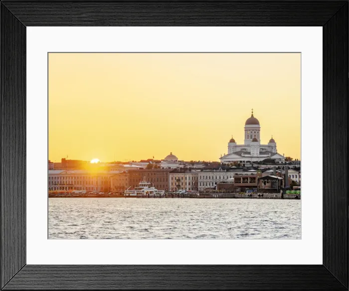 Framed Print : South harbour and City Center Skyline at sunset, Helsinki, Uusimaa County, Finland Framed Print : South harbour and City Center Skyline at sunset, Helsinki, Uusimaa County, Finland