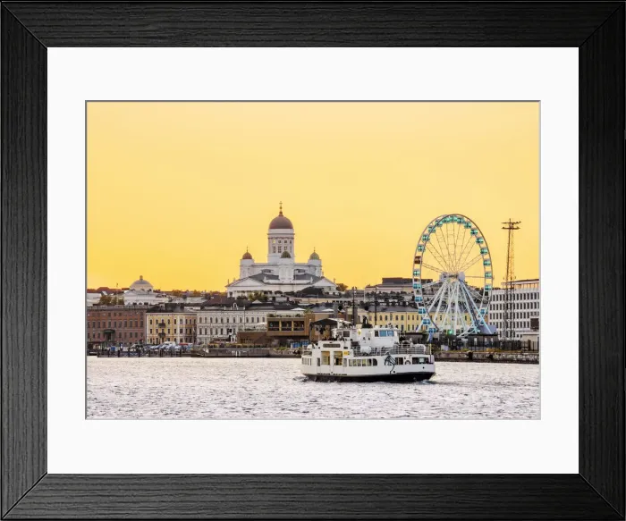 Framed Print : South harbour and City Center Skyline at dusk, Helsinki, Uusimaa County, Finland Framed Print : South harbour and City Center Skyline at dusk, Helsinki, Uusimaa County, Finland