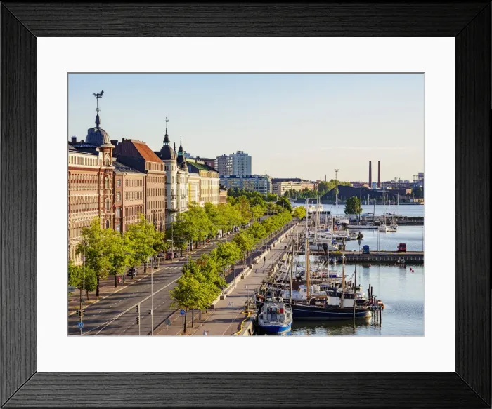 Framed Print : Pohjoisranta Street, elevated view, Helsinki, Uusimaa County, Finland