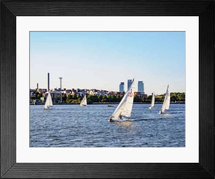 Framed Print : Sailboats by the coast of Helsinki, Uusimaa County, Finland Framed Print : Sailboats by the coast of Helsinki, Uusimaa County, Finland