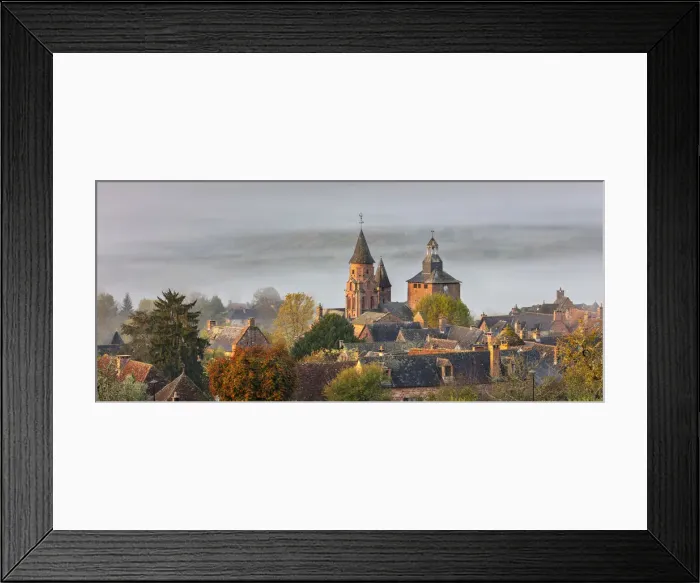 Framed Print : The village of Collonges-la-Rouge on a misty morning, Correze, Nouvelle-Aquitaine, France Framed Print : The village of Collonges-la-Rouge on a misty morning, Correze, Nouvelle-Aquitaine, France