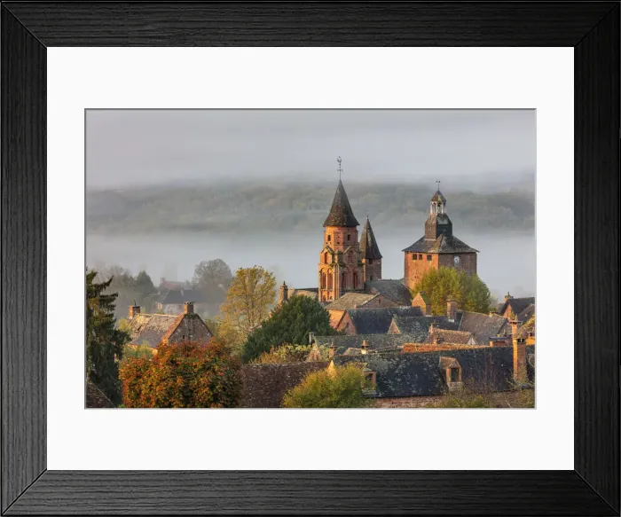 Framed Print : The village of Collonges-la-Rouge on a misty morning, Correze, Nouvelle-Aquitaine, France Framed Print : The village of Collonges-la-Rouge on a misty morning, Correze, Nouvelle-Aquitaine, France