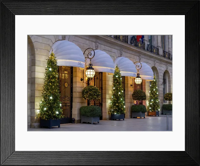 Framed Print : France, Paris, Place de Vendome, Ritz Hotel with Christmas decorations Framed Print : France, Paris, Place de Vendome, Ritz Hotel with Christmas decorations