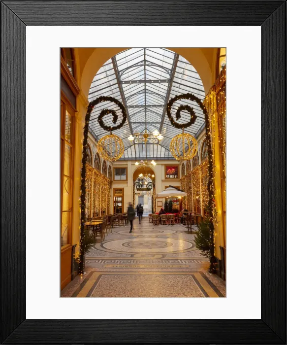 Framed Print : France, Paris, Galerie Vivienne at Christmas Framed Print : France, Paris, Galerie Vivienne at Christmas