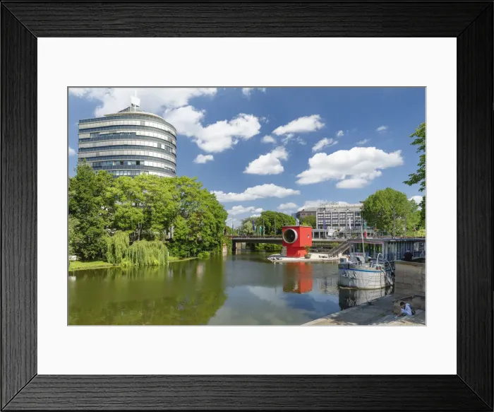 Framed Print : Neckarturm Tower and One-Man-House at Neckar River, Heilbronn, Baden-Wurttemberg, Germany Framed Print : Neckarturm Tower and One-Man-House at Neckar River, Heilbronn, Baden-Wurttemberg, Germany