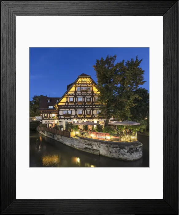 Framed Print : Italian Restaurant L Osteria on a peninsula in Wehrneckarkanal Canal, Esslingen am Neckar, Baden-Wurttemberg, Germany Framed Print : Italian Restaurant L Osteria on a peninsula in Wehrneckarkanal Canal, Esslingen am Neckar, Baden-Wurttemberg, Germany