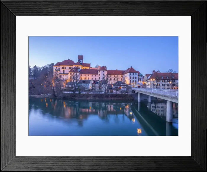Framed Print : St. Mang abbey and Hohes Schloss with river Lech, Fussen, Allgau, Swabia, Bavaria, Germany Framed Print : St. Mang abbey and Hohes Schloss with river Lech, Fussen, Allgau, Swabia, Bavaria, Germany