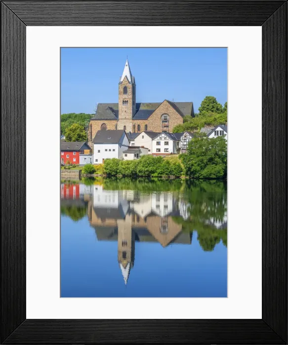 Framed Print : Ulmen with Ulmener Maar, Eifel, Rhineland-Palatinate, Germany Framed Print : Ulmen with Ulmener Maar, Eifel, Rhineland-Palatinate, Germany