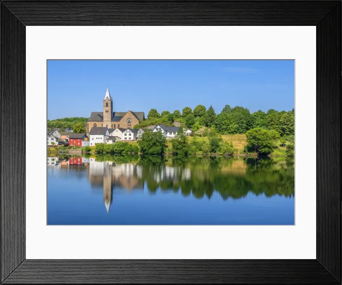 Framed Print : Ulmen with Ulmener Maar, Eifel, Rhineland-Palatinate, Germany Framed Print : Ulmen with Ulmener Maar, Eifel, Rhineland-Palatinate, Germany