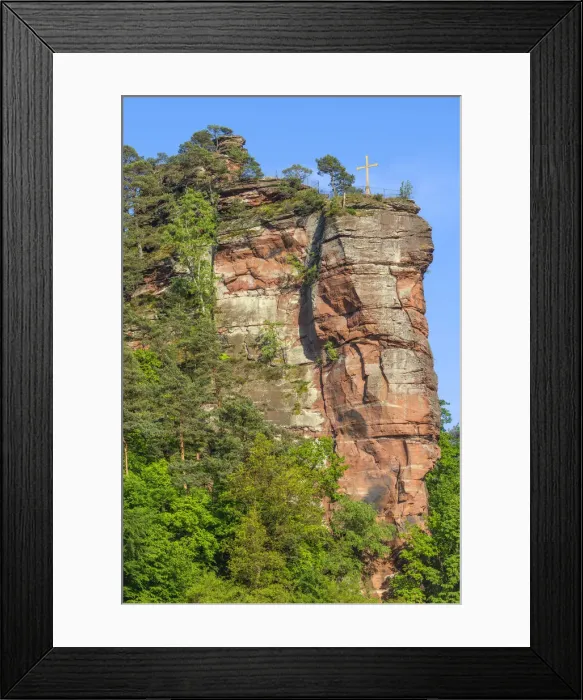 Framed Print : Rock Jungfernsprung at Dahn, Wasgau, Palatinate Forest, Rhineland-Palatinate, Germany Framed Print : Rock Jungfernsprung at Dahn, Wasgau, Palatinate Forest, Rhineland-Palatinate, Germany