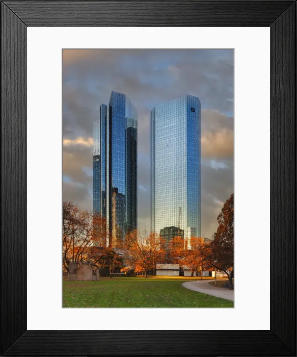 Framed Print : Taunusanlage Park with Deutsche Bank Tower, Frankfurt, Hesse, Germany Framed Print : Taunusanlage Park with Deutsche Bank Tower, Frankfurt, Hesse, Germany
