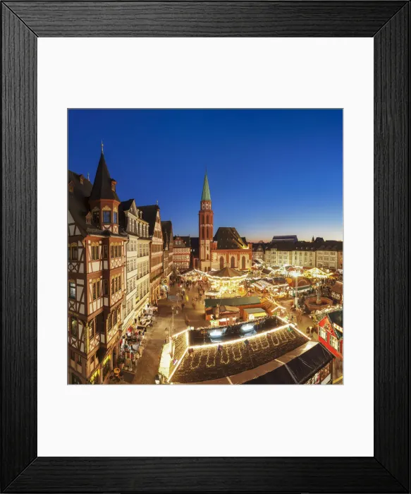 Framed Print : Christmas Market on Romerberg, Nikolaikirche Church, Frankfurt, Hesse, Germany Framed Print : Christmas Market on Romerberg, Nikolaikirche Church, Frankfurt, Hesse, Germany