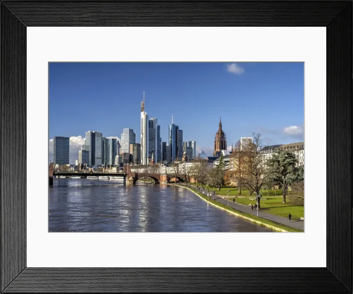 Framed Print : Downtown skyline and river Main, Frankfurt am Main, Hesse, Germany Framed Print : Downtown skyline and river Main, Frankfurt am Main, Hesse, Germany