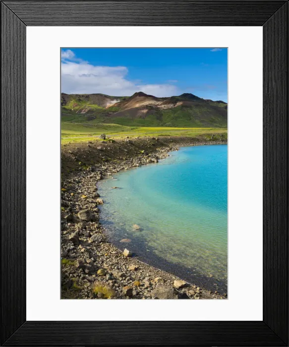 Framed Print : Gigvatnsvatn near mountain range against sky, Reykjanes Peninsula, Iceland Framed Print : Gigvatnsvatn near mountain range against sky, Reykjanes Peninsula, Iceland