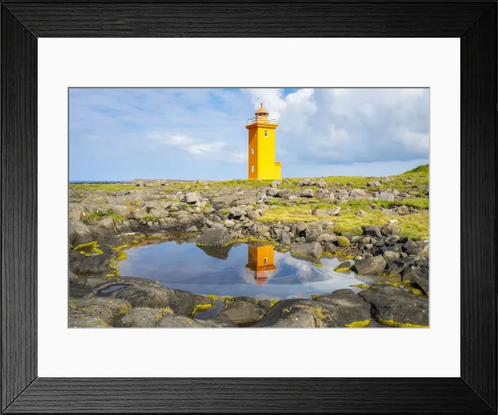 Framed Print : Stafnesviti Lighthouse with reflection in puddle, Sudurnesjabaer, Reykjanes Peninsula, Iceland Framed Print : Stafnesviti Lighthouse with reflection in puddle, Sudurnesjabaer, Reykjanes Peninsula, Iceland