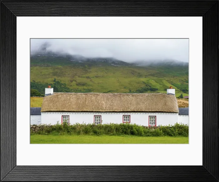 Framed Print : Ireland, Co. Donegal, Inishowen, Mamore Gap, traditional thatched cottage Framed Print : Ireland, Co. Donegal, Inishowen, Mamore Gap, traditional thatched cottage