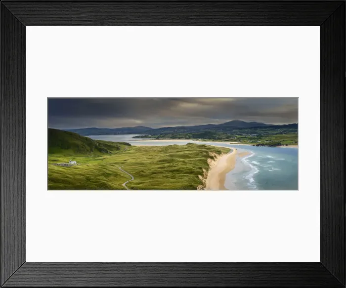 Framed Print : Ireland, Co. Donegal, Inishowen, Malin head, lagg, Five fingers strand and St. Marys church Framed Print : Ireland, Co. Donegal, Inishowen, Malin head, lagg, Five fingers strand and St. Marys church