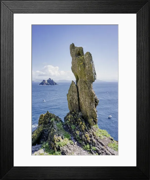 Framed Print : Skellig Michael, rock and seascape. Little Skellig from Great Skellig Framed Print : Skellig Michael, rock and seascape. Little Skellig from Great Skellig